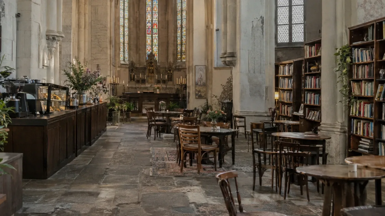 Kávézó az oltár mellett – szentségtörés, vagy így lehet megmenteni Európa templomait?