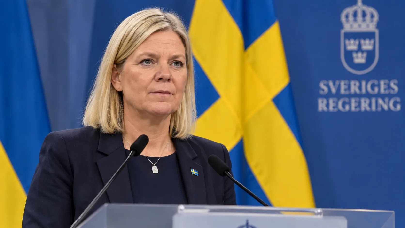 Magdalena Andersson svéd szociáldemokrata politikus – AI-generált illusztráció