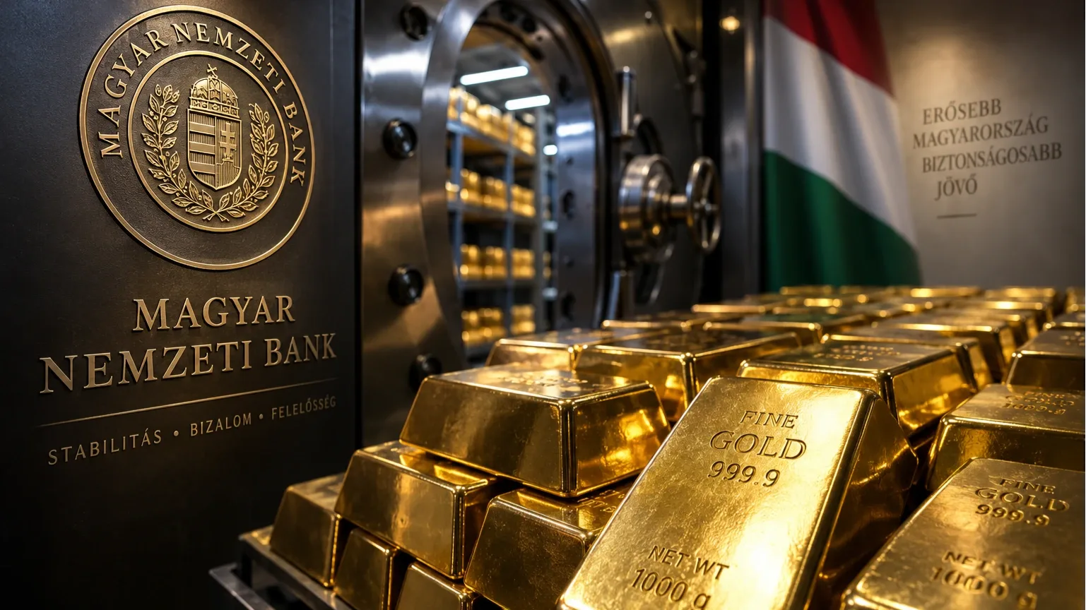 Aranyrudak a Magyar Nemzeti Bank trezorában